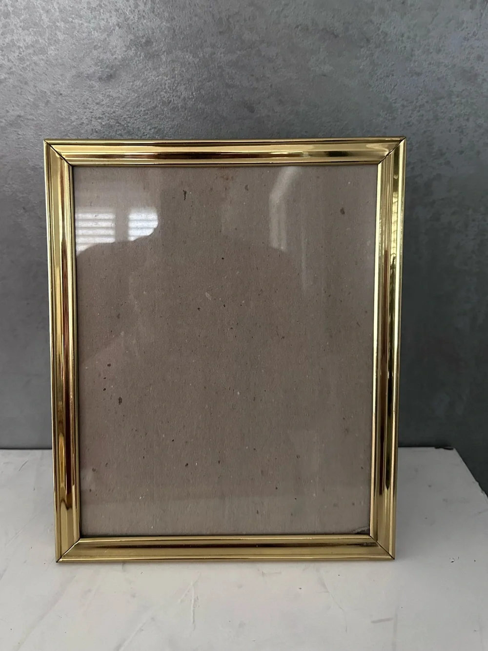Vintage MCM Solid Brass Photo Frame Freestanding or Hanging Made in Korea 8x10 G